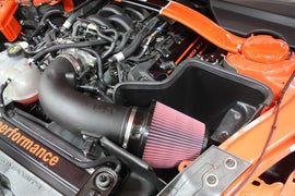JLT 15-19 Ford Mustang GT350/GT350R Black Textured Cold Air Intake Kit w/Red Filter - Tune Req.