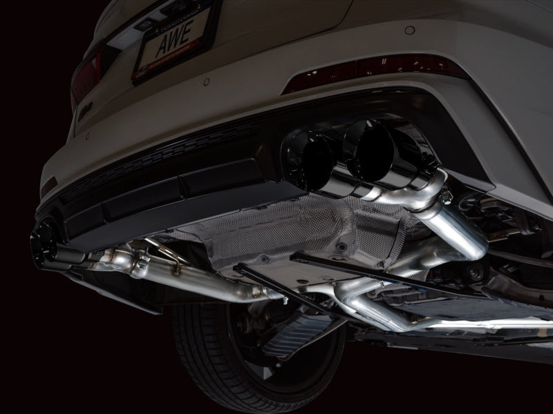 AWE Tuning 19-23 Audi C8 S6/S7 2.9T V6 AWD Track Edition Exhaust - Diamond Black Tips - DTX Performance