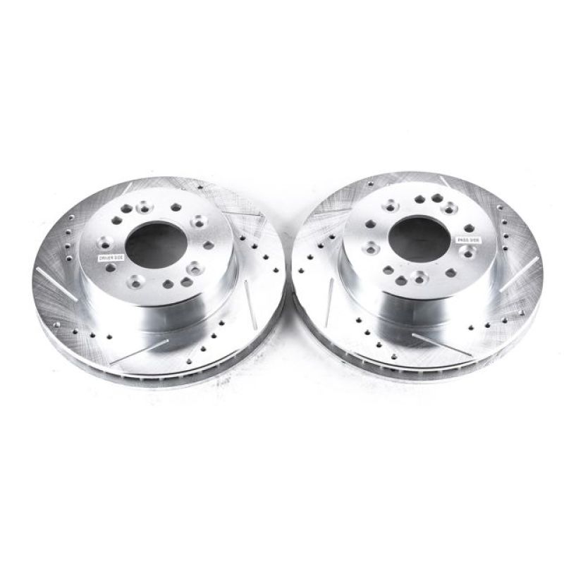 Power Stop 63-82 Chevrolet Corvette Rear Evolution Drilled & Slotted Rotors - Pair - DTX Performance