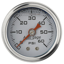 Load image into Gallery viewer, Autometer AutoGage 1.5in 0-60 PSI Fuel Pressure Gauge - White