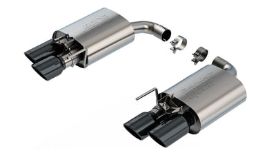 Borla 2024 Ford Mustang GT 5.0L V8 w/ Active Exhaust S-Type Axle-Back Exhaust System - Black Chrome, performance car parts by DTX Performance