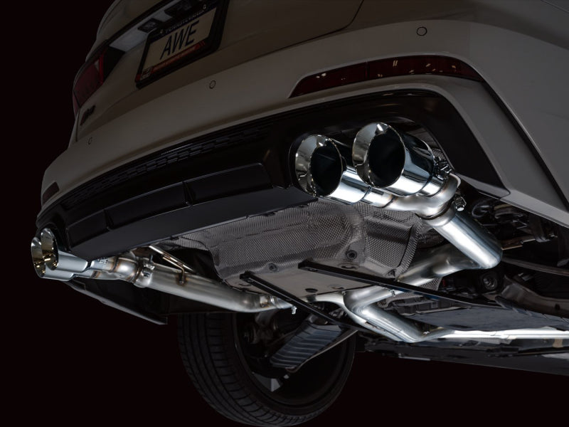 AWE Tuning 19-23 Audi C8 S6/S7 2.9T V6 AWD Track Edition Exhaust - Chrome Silver Tips - DTX Performance