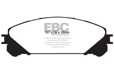 EBC 15+ Lexus NX200t 2.0 Turbo Redstuff Front Brake Pads, performance car parts, high performance brakes, tuning upgrades