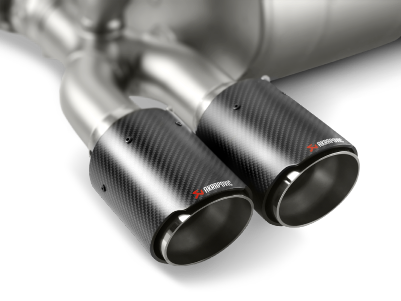 Akrapovic 14-17 BMW M3/M4 Tail Pipe Set in carbon finish from DTX Performance for high performance car enthusiasts.