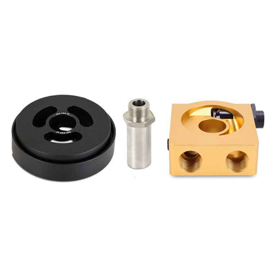Mishimoto FR-S/BR-Z/GT86 Thermostatic Sandwich Plate and Adapter Gold for high performance car parts by DTX Performance.