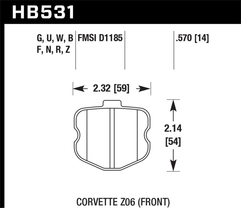 Hawk 10-12 Chevy Corvette Grand Sport / 06-12 Corvette Z06 Front DTC-70 Race Brake Pads - DTX Performance