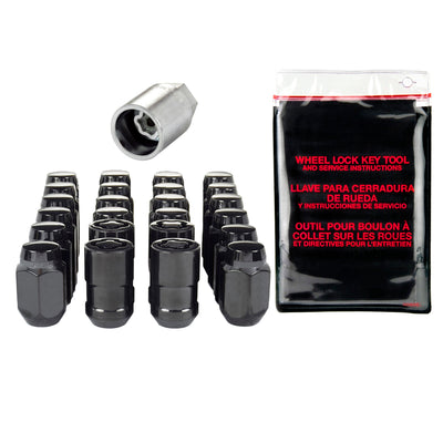 McGard 6 Lug Hex Install Kit w/Locks (Cone Seat Nut) M12X1.5 / 13/16 Hex / 1.5in. Length - Black, performance car parts from DTX Performance