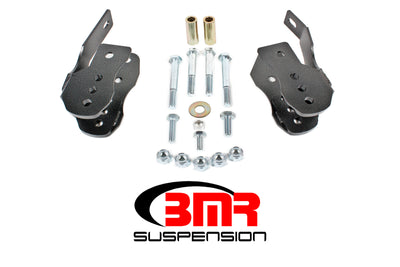 BMR 05-14 S197 Mustang Bolt-On Control Arm Relocation Brackets - Black Hammertone, performance car parts by DTX Performance