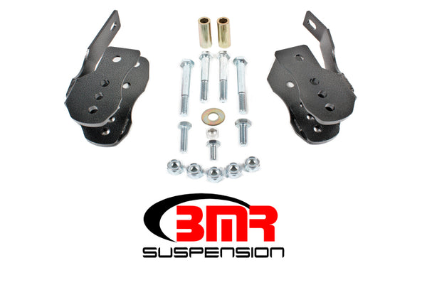 BMR 05-14 S197 Mustang Bolt-On Control Arm Relocation Brackets - Black Hammertone, performance car parts by DTX Performance