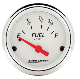 AutoMeter Gauge Fuel Level 2-1/16in. 73 Ohm(e) to 10 Ohm(f) Elec Arctic White - high performance car part, DTX Performance