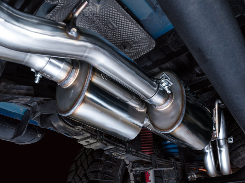 AWE 16-22 Toyota Tacoma 0FG Catback Exhaust w/ BashGuard - Dual Chrome Silver Tips - DTX Performance