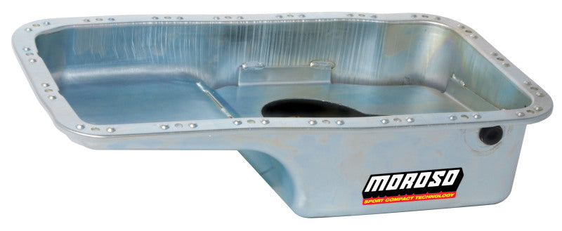 Moroso Acura/Honda 1.6L B16A3 Stock (w/Oil Drainbacks) Wet Sump 4qt 6in Steel Oil Pan - DTX Performance