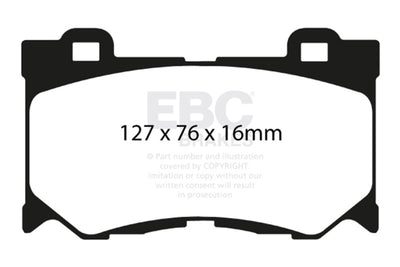 EBC 08-13 Infiniti FX50 5.0 Yellowstuff Front Brake Pads - high performance brake upgrades - veteran owned performance shop
