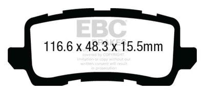 EBC 13+ Acura RLX 3.5 Greenstuff Rear Brake Pads for performance car parts at DTX Performance. Enhance brake performance with confidence.