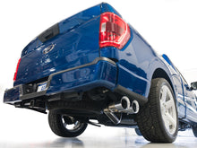 Load image into Gallery viewer, AWE 21-25 Ford F150 (14th Gen Reg Cab) Cat-Back Exhaust - 4.5in Dual Side Exit Chrome Tips installed on a blue truck