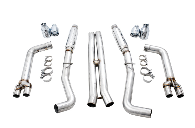 AWE Tuning 2015+ Dodge Challenger 6.4L/6.2L SC Track Edition Exhaust - Quad Chrome Silver Tips - DTX Performance