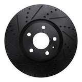 R1 08-25 Audi A4 (Mexico) Front Left Drilled & Slotted Black Brake Rotor