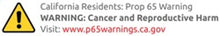 Load image into Gallery viewer, California Prop 65 warning label for cancer and reproductive harm with website link for more information.