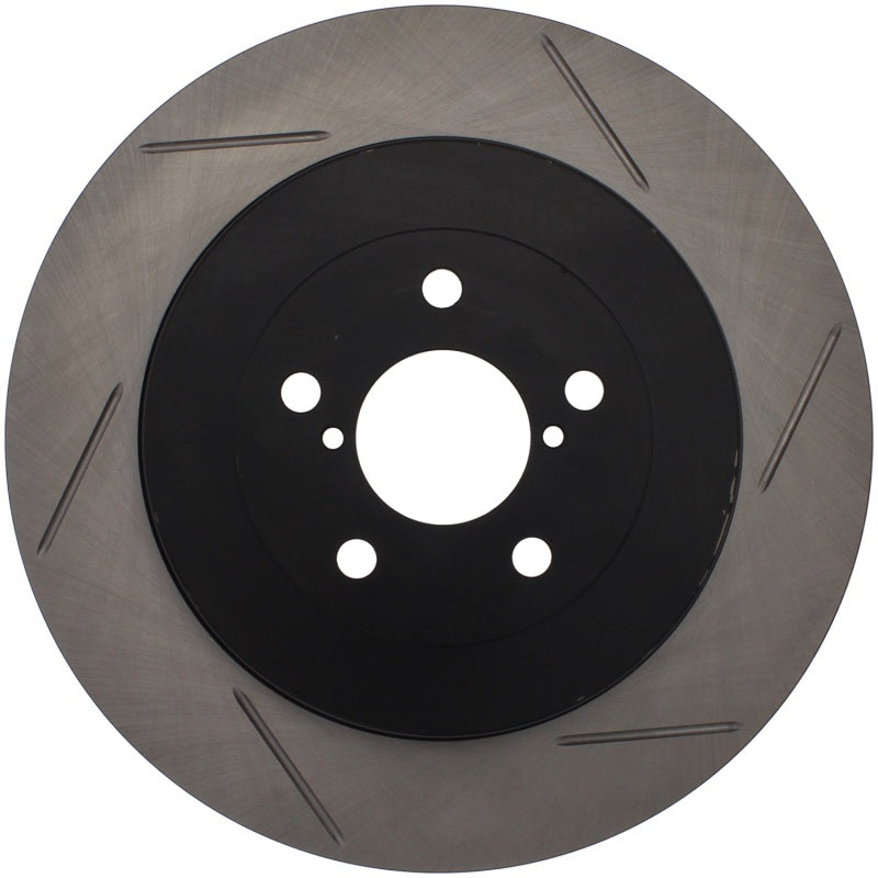 StopTech Power Slot 04 STi Rear Left Slotted Rotor for high performance car upgrades, brake parts from DTX Performance veteran shop