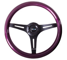 Load image into Gallery viewer, NRG Classic Wood Grain Steering Wheel (350mm) Purple Pearl with Black 3-Spoke Center, performance car parts from DTX Performance.