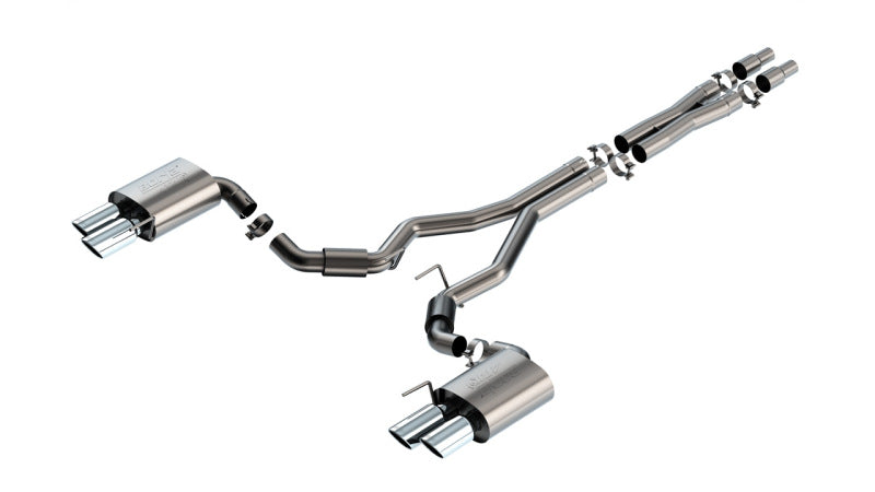 Borla 2024 Ford Mustang GT 5.0L V8 3 in ATAK Catback Non-Active Exhaust- Chrome Quad Tip - DTX Performance