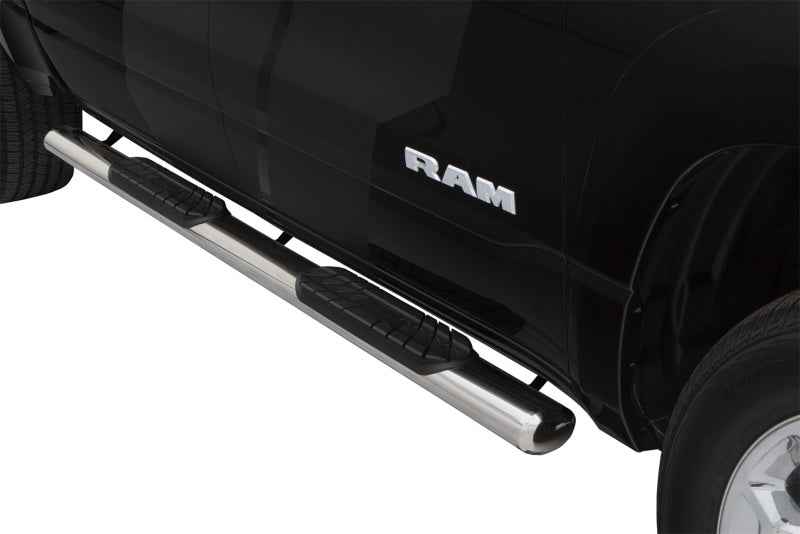 Lund 10-17 Dodge Ram 2500 Crew Cab 4in. Oval Straight SS Nerf Bars - Polished for performance upgrades by DTX Performance.