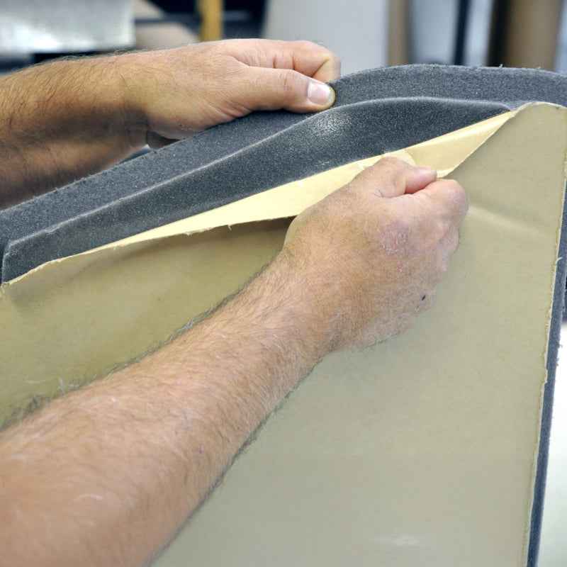 Installing DEI 07-10 Jeep Wrangler JK 2-Door Boom Mat Headliner - 3 Piece - Gray for noise reduction in performance car