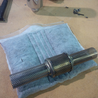 MBRP 4in x 16in Billet Muffler Repack Kit for performance car parts, exhaust systems, and aftermarket performance parts.