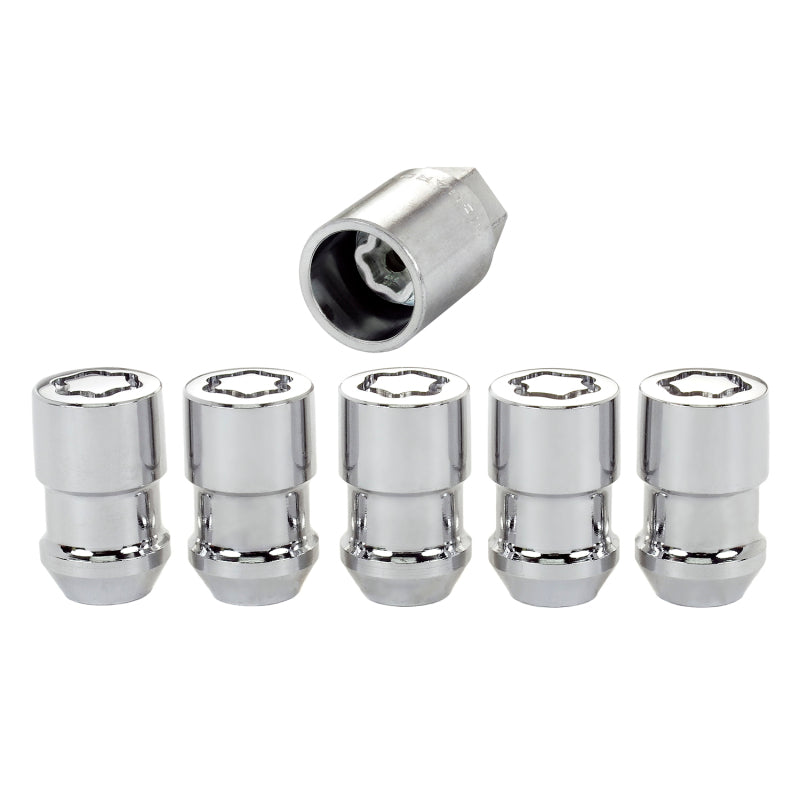 McGard Wheel Lock Nut Set - 5pk. (Cone Seat) M12X1.5 / 3/4 Hex / 1.46in. Length - Chrome; performance car parts
