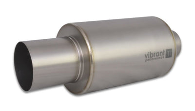 Vibrant Titanium Muffler w/Straight Cut Natural Tip 2.5in. Inlet / 2.5in. Outlet high performance exhaust system
