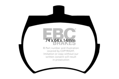EBC 84-92 Austin Mini 1.0L Yellowstuff Front Brake Pads - performance car parts, brake upgrades, high performance brakes
