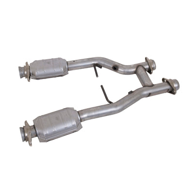 BBK 96-04 Mustang 4.6 GT / Cobra Short Mid H Pipe w Catalytic Converters 2-1/2 for Long Tube Headers - performance car parts