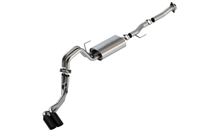 Borla F-150 2021 5.0L 2dr RC SB (122.8 WB) XL/XLT 3/2.25 DSE Cat-Back S-Type Black Chrome Tips, performance car parts