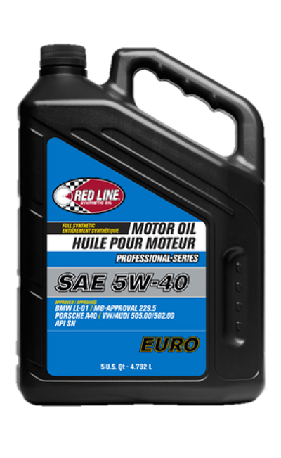 Red Line Pro-Series Euro 5W40 Motor Oil - 5 Quart, performance car parts, DTX Performance, high performance auto parts, engine performance