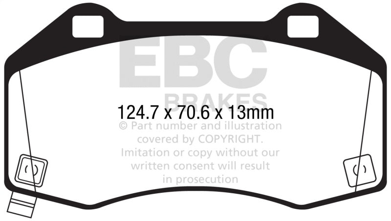 EBC 2017+ Fiat 124 Spider 1.4L Turbo Abarth Greenstuff Front Brake Pads - high performance brakes at DTX Performance.