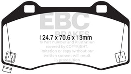 EBC 2017+ Fiat 124 Spider 1.4L Turbo Abarth Greenstuff Front Brake Pads - high performance brakes at DTX Performance.