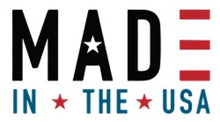 Load image into Gallery viewer, Made in the USA label with stars and stripes