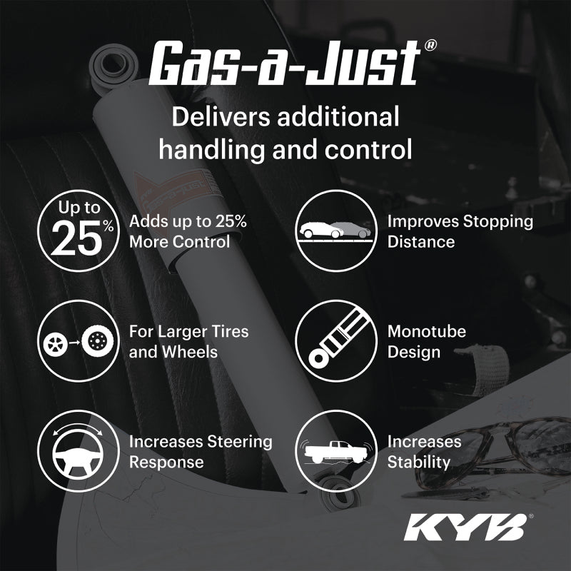 KYB Gas-a-Just strut benefits infographic
