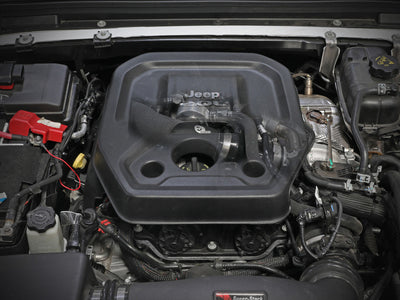 aFe BladeRunner 2 1/2in Intercooler Hot Side Charge Pipe 18-21 Jeep Wrangler JL L4-2.0L (t) - Black engine view