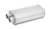 Load image into Gallery viewer, Vibrant StreetPower Oval Muff 5in x 9in x 15in long body 3in in I.D. x dual 2.5in out Center-Dual performance exhaust muffler