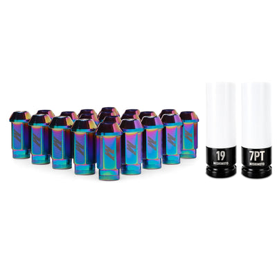 Mishimoto Aluminum Locking Lug Nuts M12x1.5 20pc Set Neo Chrome for performance car upgrades.