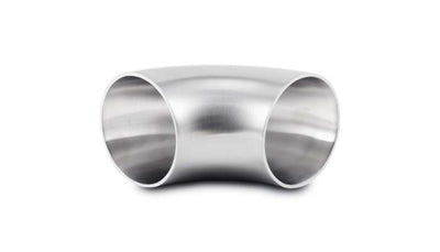 Vibrant 2.5in O.D. T304 SS 90 Deg Mandrel Bend, ideal for custom performance exhaust systems and high performance auto parts enthusiasts.