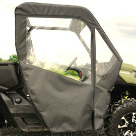 Side view of Seizmik 16-23 Can Am Defender HD5-HD10 Soft Door Kit in black for performance upgrades.