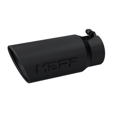 MBRP Universal Tip 5 O.D. Angled Rolled End 4 inlet 12 length - Black Finish, performance car parts, DTX Performance, tuning upgrades