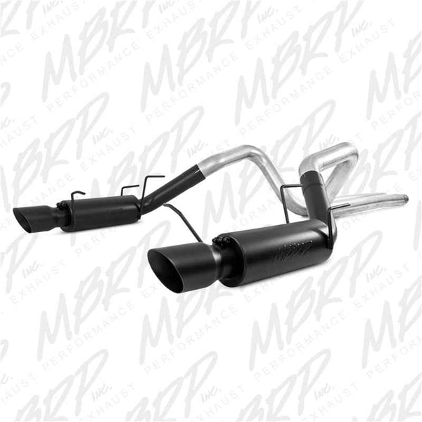 MBRP 11-14 Ford Mustang GT 5.0L 3in Cat Back Dual Split Rear Race Version 4in Tips - Black. Performance car parts by DTX.