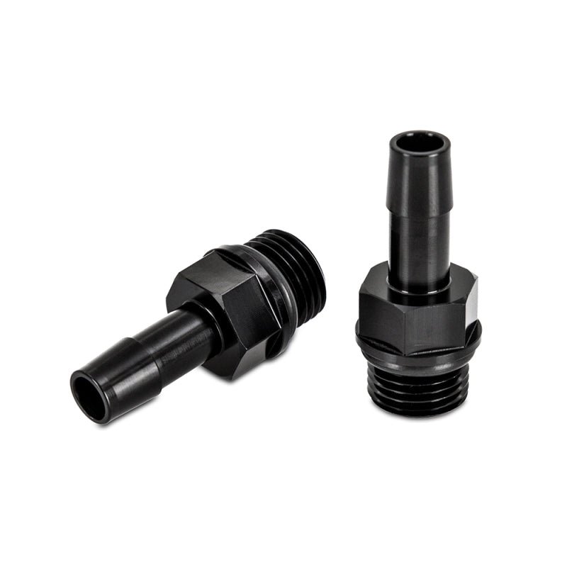 Mishimoto 2pcs M16x1.5 3/8in Aluminum Catch Can Fitting Black for performance car parts.
