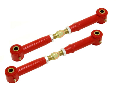 BMR 10-15 5th Gen Camaro Rear Adj. Toe Rods (Polyurethane) - Red for performance car parts, by DTX Performance.