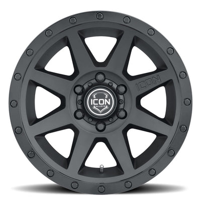 ICON Rebound 18x9 6x5.5 0mm Offset 5in BS 106.1mm Bore Double Black Wheel for performance car parts at DTX Performance