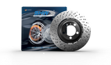 SHW 2003 Audi RS6 4.2L Right Front Cross-Drilled Lightweight Brake Rotor (4B3615302A)