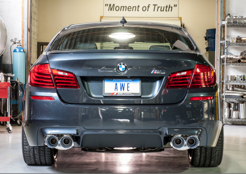 AWE Tuning BMW F10 M5 Touring Edition Axle-Back Exhaust Chrome Silver Tips - DTX Performance